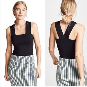 A.L.C LIA black knit racer back crop top